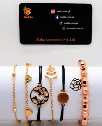 Multi Layer Hand Bracelet (Golden Black)